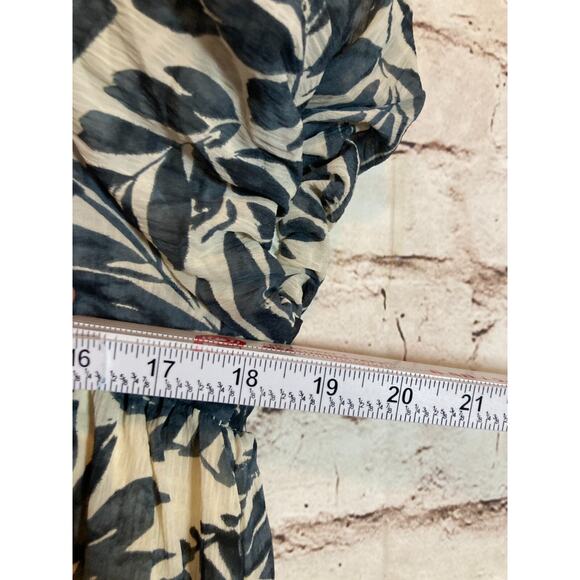 Sophie & Hailee Midi Dress Womens Large Midnight Blue Palm Tree Tropical Print - Picture 11 of 16